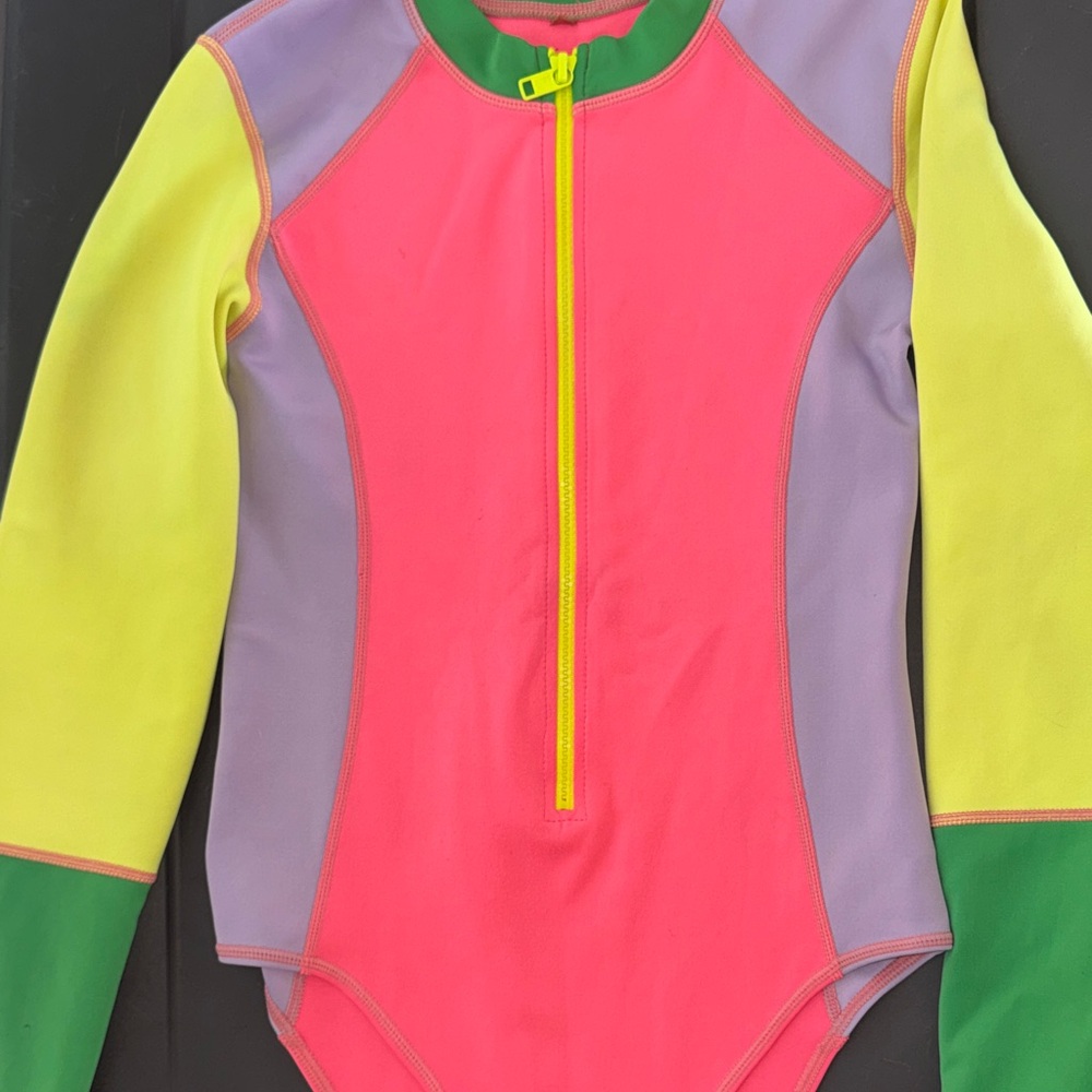 Stella McCartney Pink and Yellow Kids Swim Rashguard